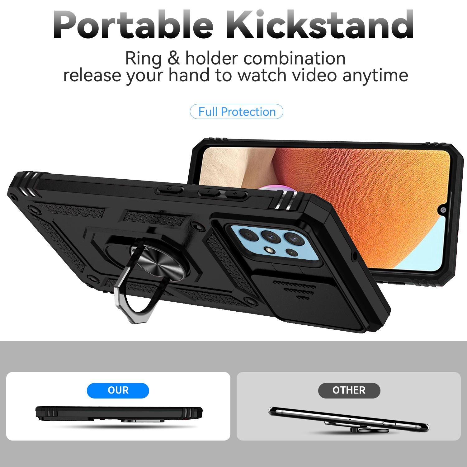 Metal Kickstand Phone Case for Samsung Galaxy A32 4G (EU Version),Shockproof PC+TPU Cover with Slide Camera Protection Black
Metal Kickstand Phone Case for Samsung Galaxy A32 4G (EU Version),Shockproof PC+TPU Cover with Slide Camera Protection Black