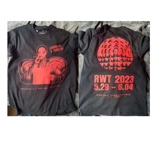 Beyonce London Has A Problem! Renaissance World Tour 2023 2 sided T shirt 4XL
Beyonce London Has A Problem! Renaissance World Tour 2023 2 sided T shirt 4XL