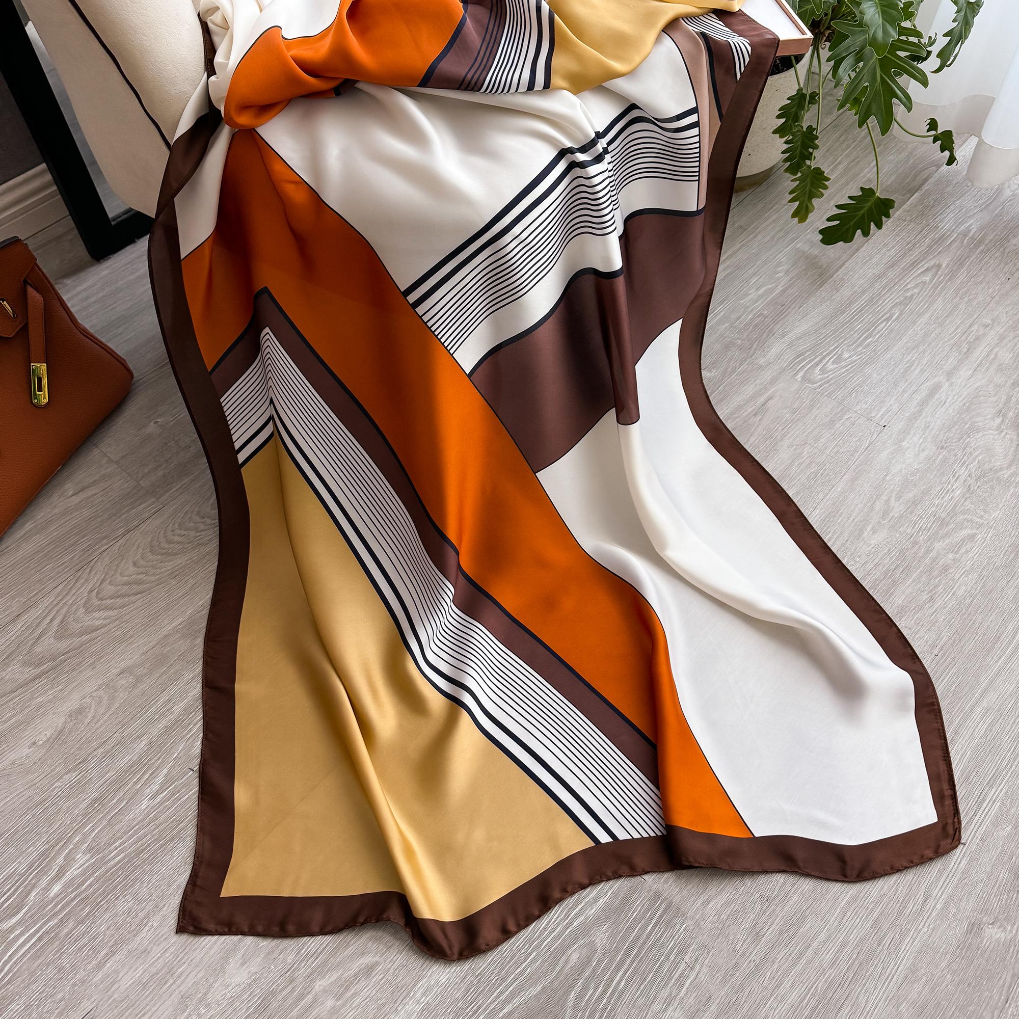 Latest Spring High Quality Soft Silk Scarf Women Ladies Elegant Striped Scarf Fashion Shawl Beach Sun Protection Designer Scarf
Latest Spring High Quality Soft Silk Scarf Women Ladies Elegant Striped Scarf Fashion Shawl Beach Sun Protection Designer Scarf