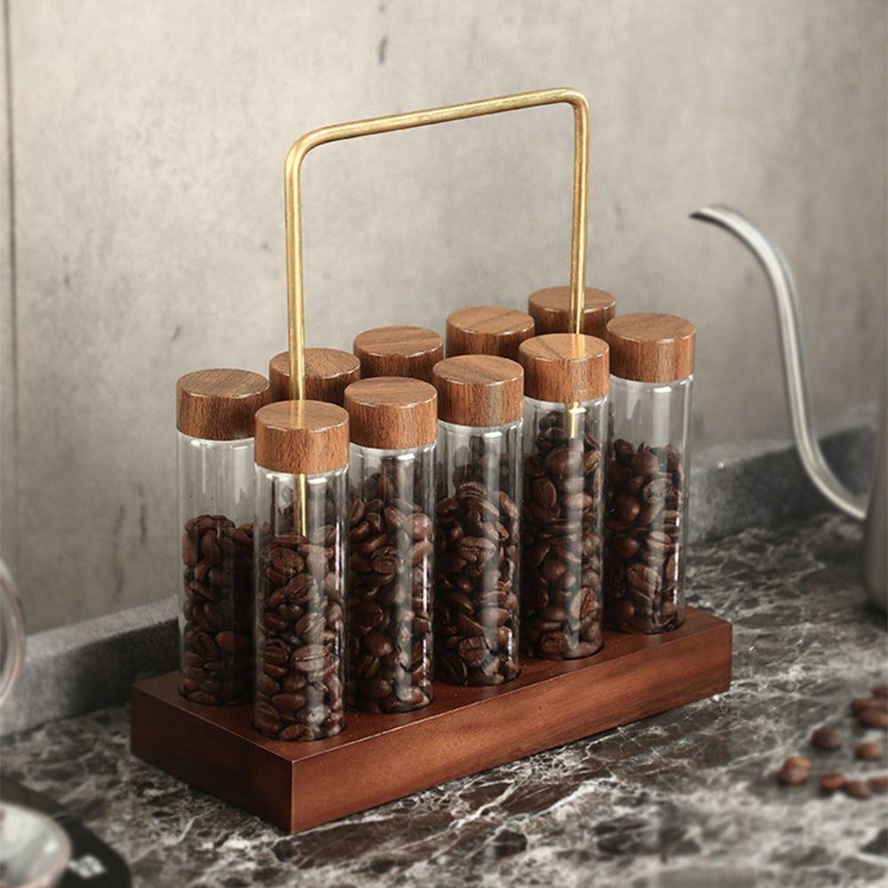 Wood Base Glass Test Tube Display Stand Creative Coffee Beans Cellar Tube Coffee Bar Accessories 6 holes
Wood Base Glass Test Tube Display Stand Creative Coffee Beans Cellar Tube Coffee Bar Accessories 6 holes