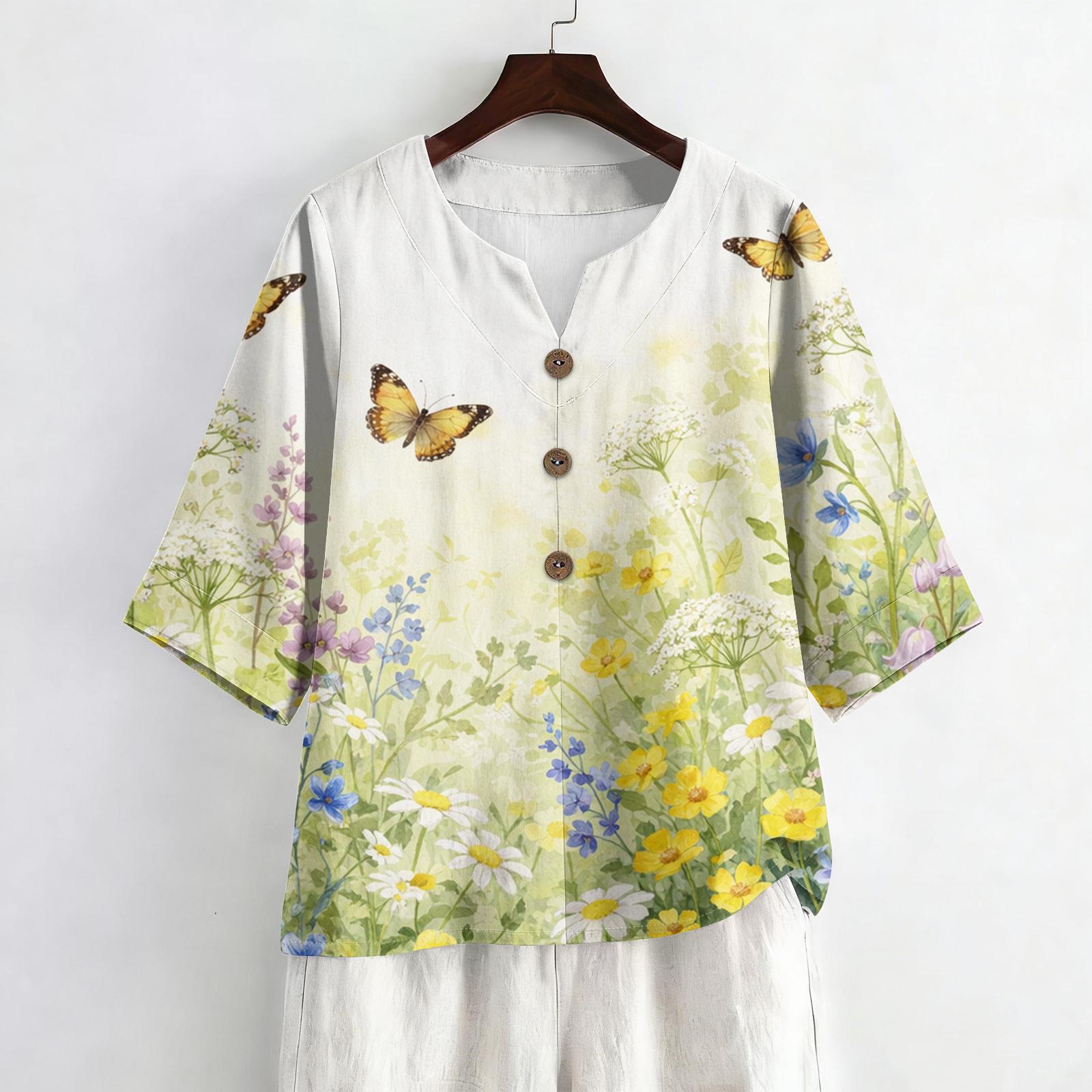 Women s Summer Fashion V-Neck 3/4 Sleeve Shirt Casual Loose-Fit Floral Print Top XXL зелений
Women s Summer Fashion V-Neck 3/4 Sleeve Shirt Casual Loose-Fit Floral Print Top XXL зелений