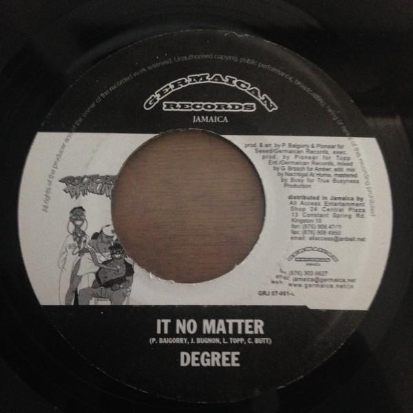 7inch Record GENERAL DEGREE - It No Matter GRJ070015 Germaican Recor 2002 Jamaica Reggae, Ska & Dub Used
7inch Record GENERAL DEGREE - It No Matter GRJ070015 Germaican Recor 2002 Jamaica Reggae, Ska & Dub Used