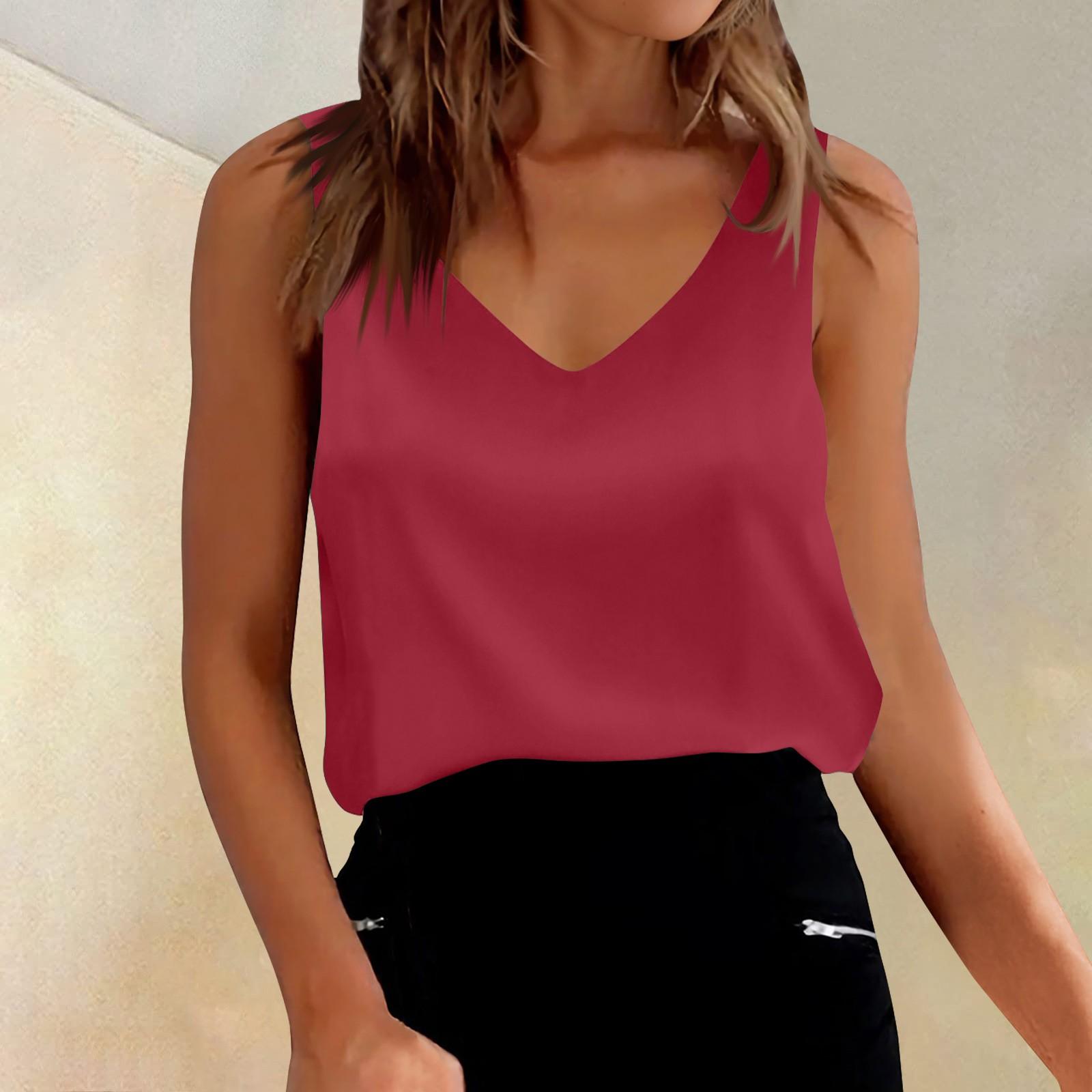 Женские атласные майки с V-образным вырезом, повседневные майки без рукавов, летние базовые майки XXL
Женские атласные майки с V-образным вырезом, повседневные майки без рукавов, летние базовые майки XXL