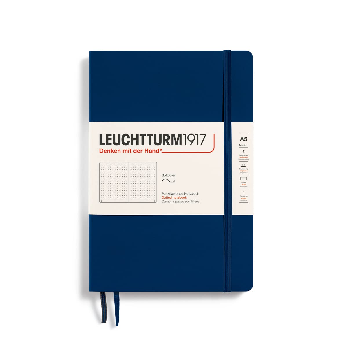Leuchtturm A5 Dotted Soft Officially Imported Notebook, Grid, Cover, Navy, 362850,
Leuchtturm A5 Dotted Soft Officially Imported Notebook, Grid, Cover, Navy, 362850,