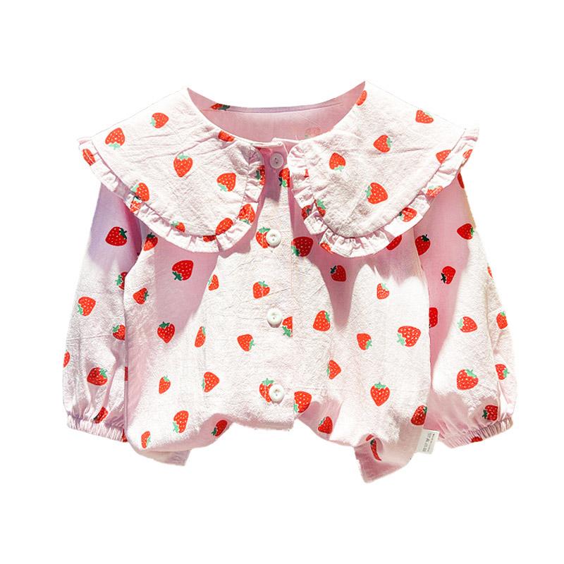 Осенняя рубашка с клубничным принтом для маленьких девочек, детская блузка с длинными рукавами, топы 120
Осенняя рубашка с клубничным принтом для маленьких девочек, детская блузка с длинными рукавами, топы 120