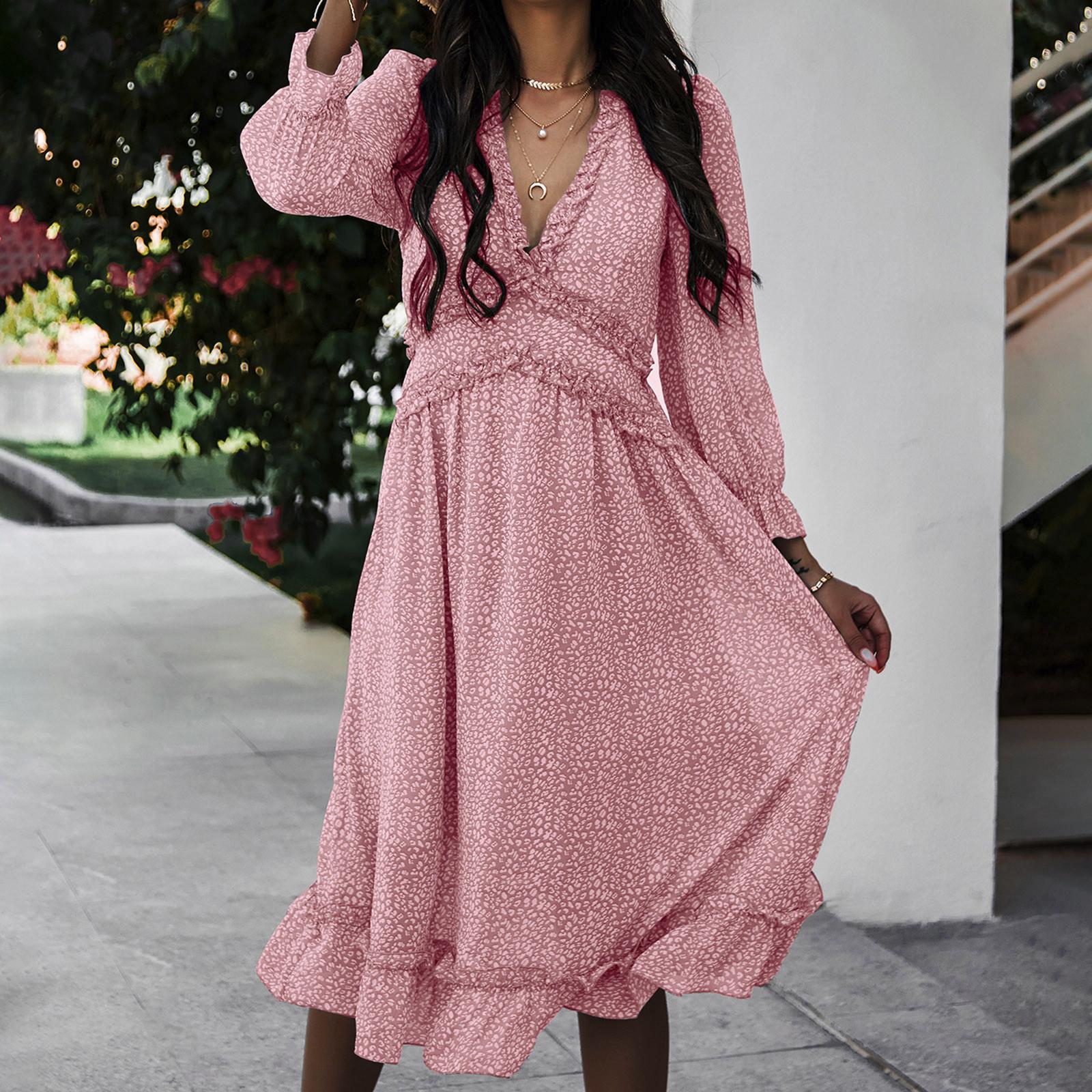 Женская модная юбка с длинным рукавом и v-образным вырезом, плиссированное платье длиной до колена с принтом L
Женская модная юбка с длинным рукавом и v-образным вырезом, плиссированное платье длиной до колена с принтом L