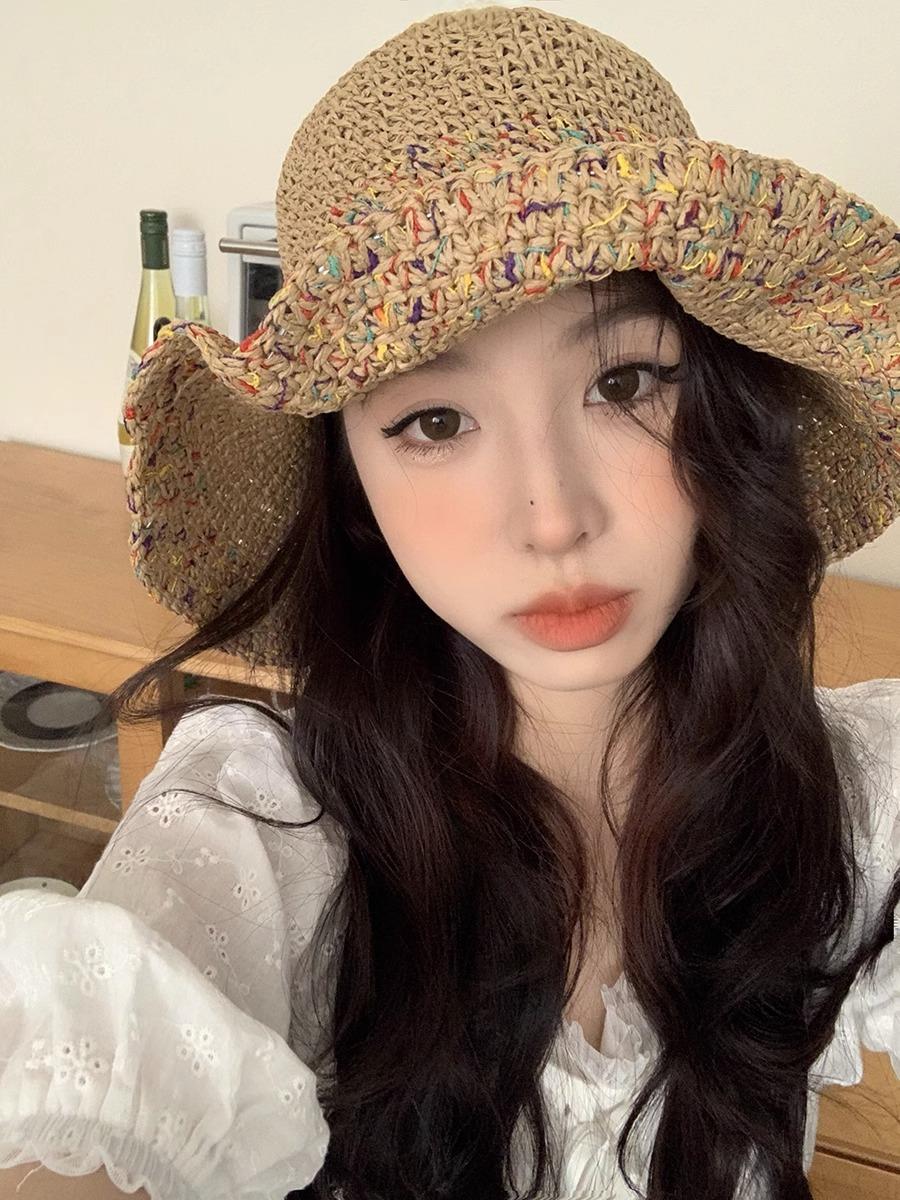 Women s Summer Straw Sun Hat Colorful Dot Knitted Bucket Hat Wide Brim UV Protection Beach Cap 56-58cm
Women s Summer Straw Sun Hat Colorful Dot Knitted Bucket Hat Wide Brim UV Protection Beach Cap 56-58cm