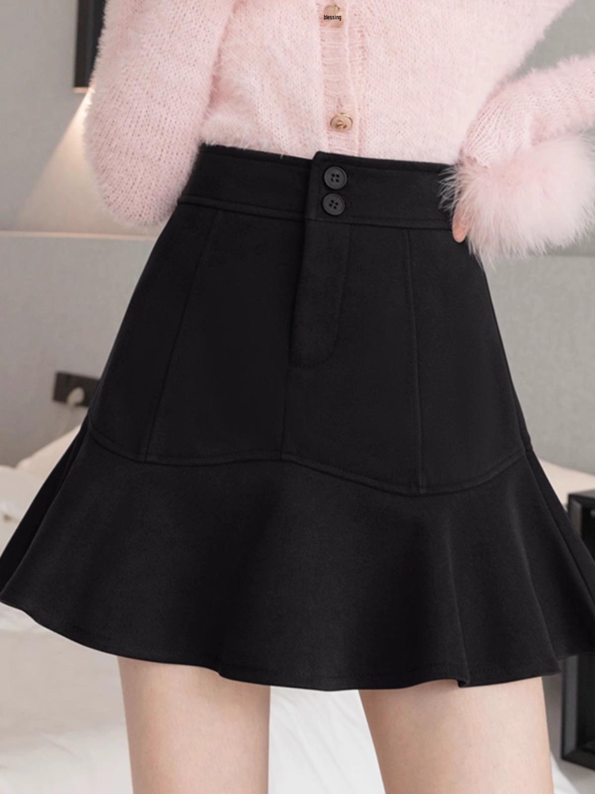 Women s High Waist Black Ruffle Fishtail Mini Skirt - Plus Size, Slimming, Versatile Summer A-Line. S
Women s High Waist Black Ruffle Fishtail Mini Skirt - Plus Size, Slimming, Versatile Summer A-Line. S