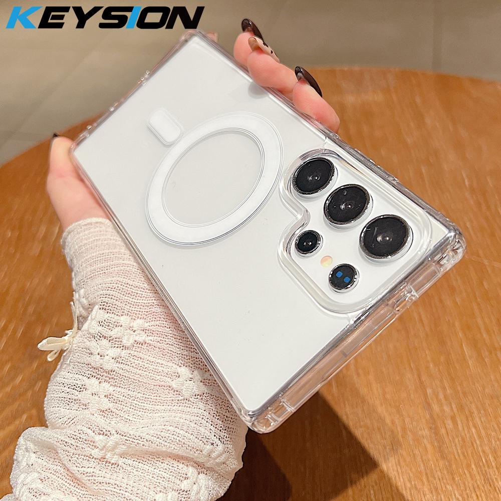 KEYSION Кристально-прозрачный чехол для беспроводной магнитной зарядки Magsafe для Samsung Galaxy S25 Ultra S25+ S24 FE, жесткий чехол for Galaxy S25 чистый
KEYSION Кристально-прозрачный чехол для беспроводной магнитной зарядки Magsafe для Samsung Galaxy S25 Ultra S25+ S24 FE, жесткий чехол for Galaxy S25 чистый