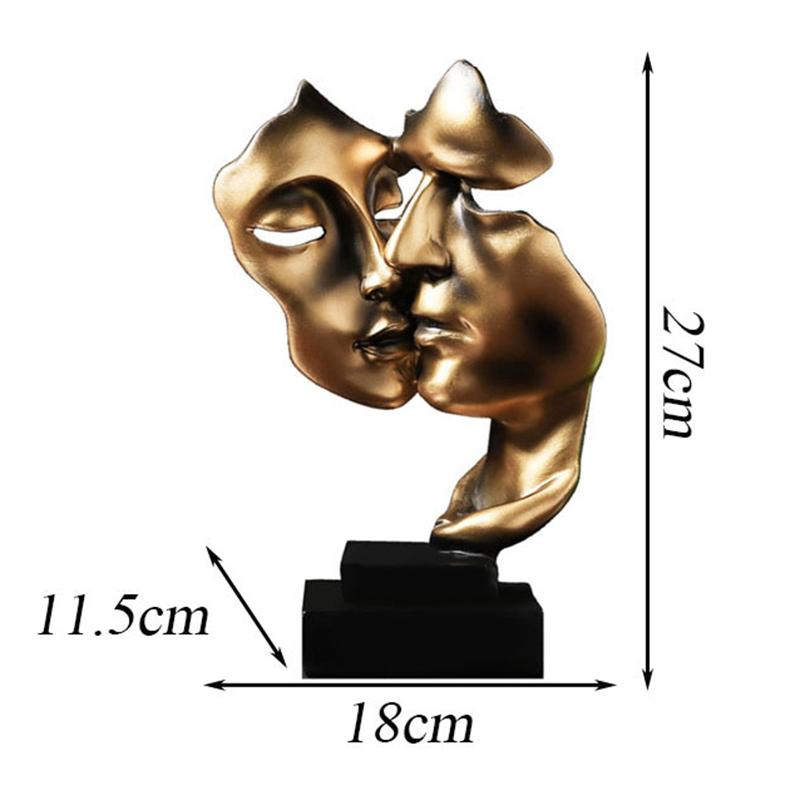 Целующаяся пара Скульптура человеческого лица Смола Маска Абстрактная Статуя Настольное украшение для домашнего декора Украшения Свадебный подарок бронзовый
Целующаяся пара Скульптура человеческого лица Смола Маска Абстрактная Статуя Настольное украшение для домашнего декора Украшения Свадебный подарок бронзовый