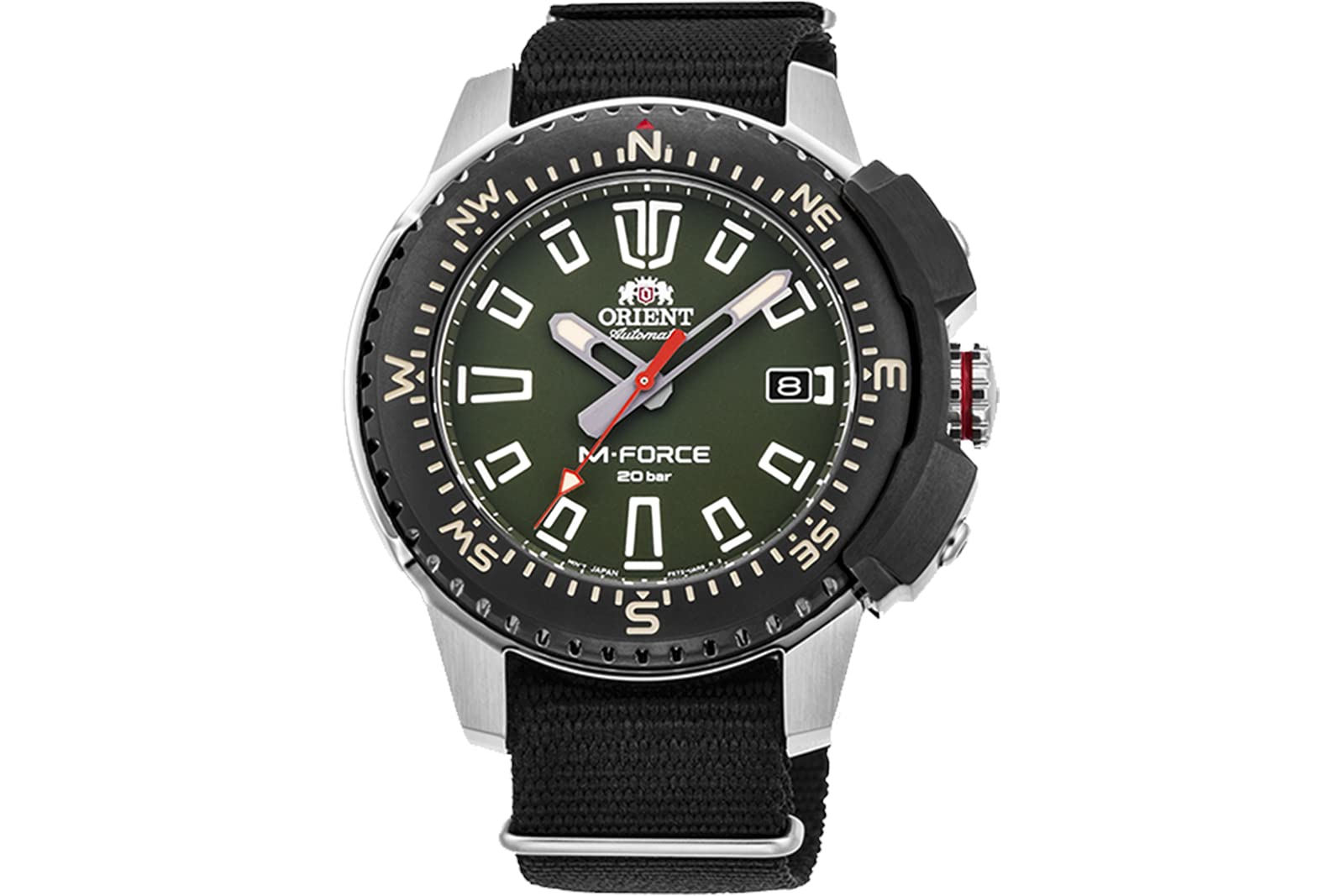 Orient Men s Japanese Automatic 200M Sports Watch M-Force AC0N, Green, Automatic Watch.
Orient Men s Japanese Automatic 200M Sports Watch M-Force AC0N, Green, Automatic Watch.