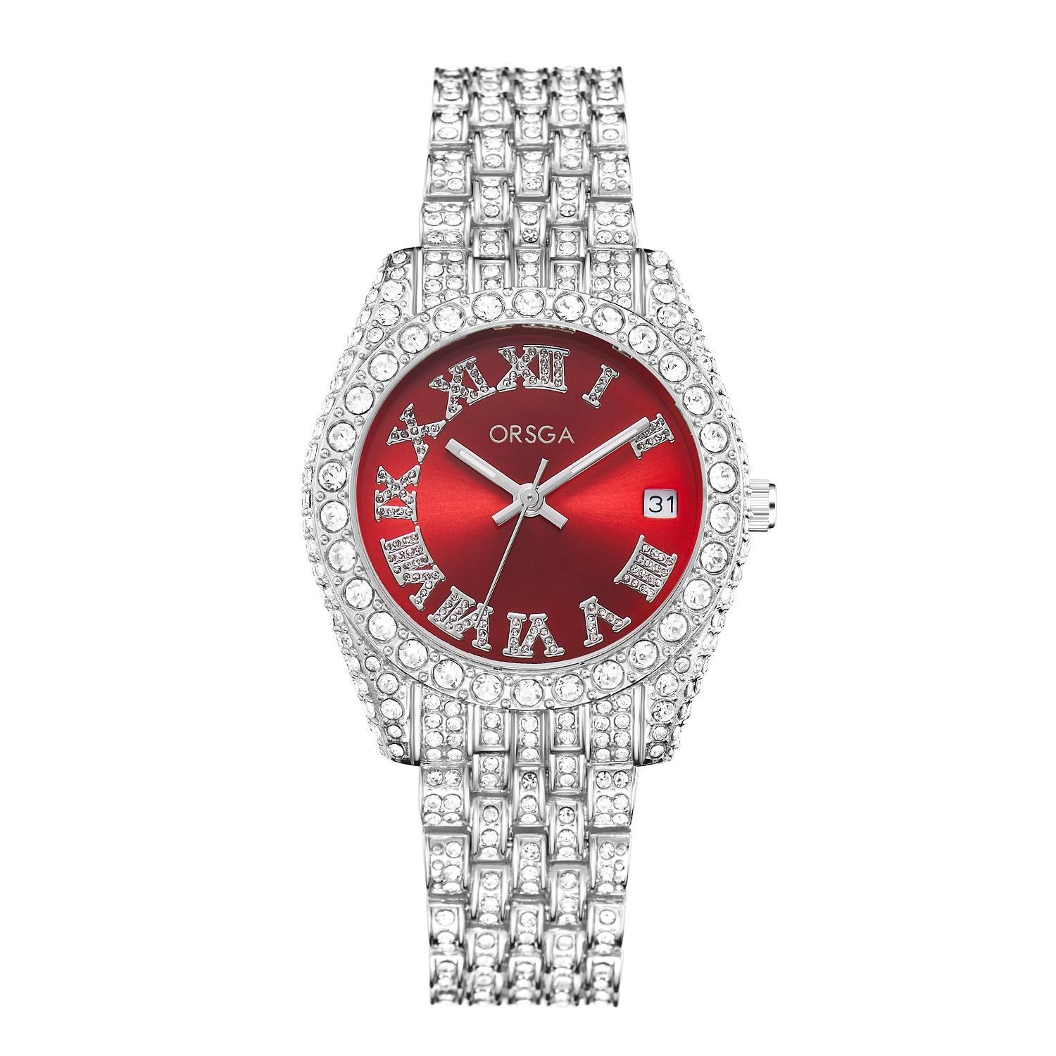 Женские часы из нержавеющей стали, полностью инкрустированные бриллиантами, золотые кварцевые часы, личность, хип-хоп, римская шкала, инкрустированные бриллиантами женские наручные часы Silver band красный
Женские часы из нержавеющей стали, полностью инкрустированные бриллиантами, золотые кварцевые часы, личность, хип-хоп, римская шкала, инкрустированные бриллиантами женские наручные часы Silver band красный