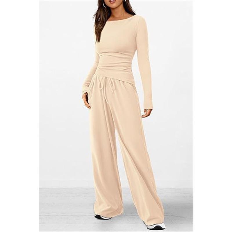 Women s 2 Piece Loungewear Set - Long Sleeve Ruched Top Wide Leg Pants XS off білий колір
Women s 2 Piece Loungewear Set - Long Sleeve Ruched Top Wide Leg Pants XS off білий колір