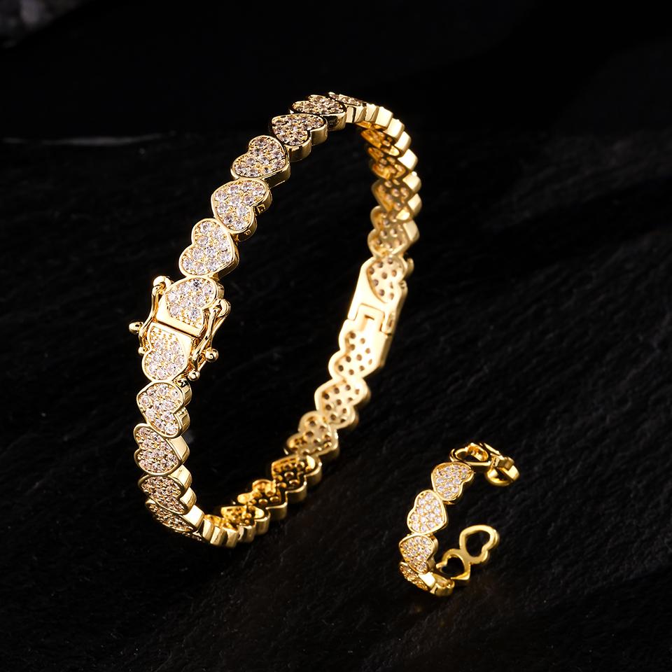 ZAKOL Hip Hop Iced Out Bling CZ Heart Charm Bracelet Ring Set for W omen Men Valentine s Day Zircon Gifts for Couples
ZAKOL Hip Hop Iced Out Bling CZ Heart Charm Bracelet Ring Set for W omen Men Valentine s Day Zircon Gifts for Couples