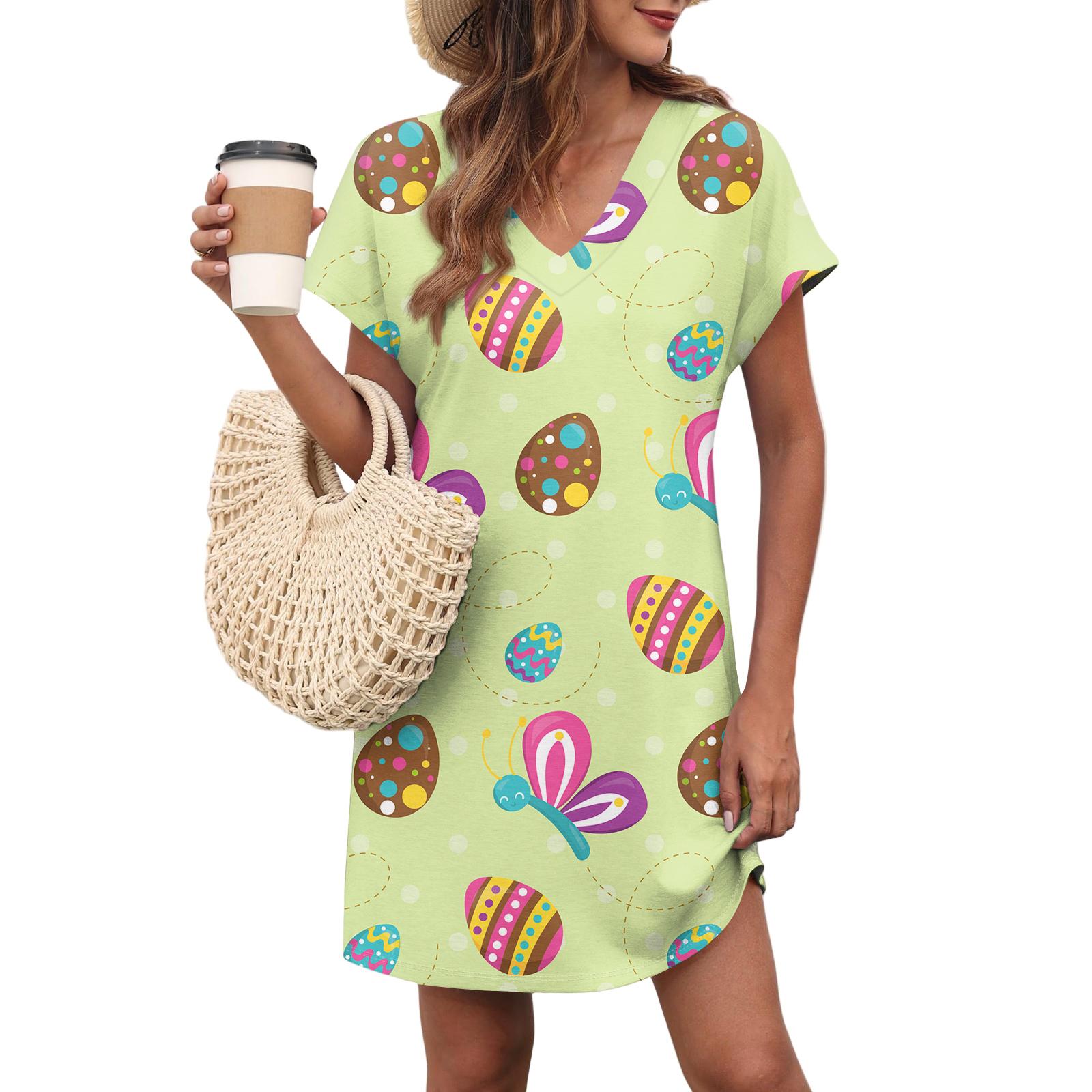 Women s Casual Fashionable Sexy V-Neck Covered Sleeves Belted Pocket Easter Print Dress XL кавун червоний колір
Women s Casual Fashionable Sexy V-Neck Covered Sleeves Belted Pocket Easter Print Dress XL кавун червоний колір