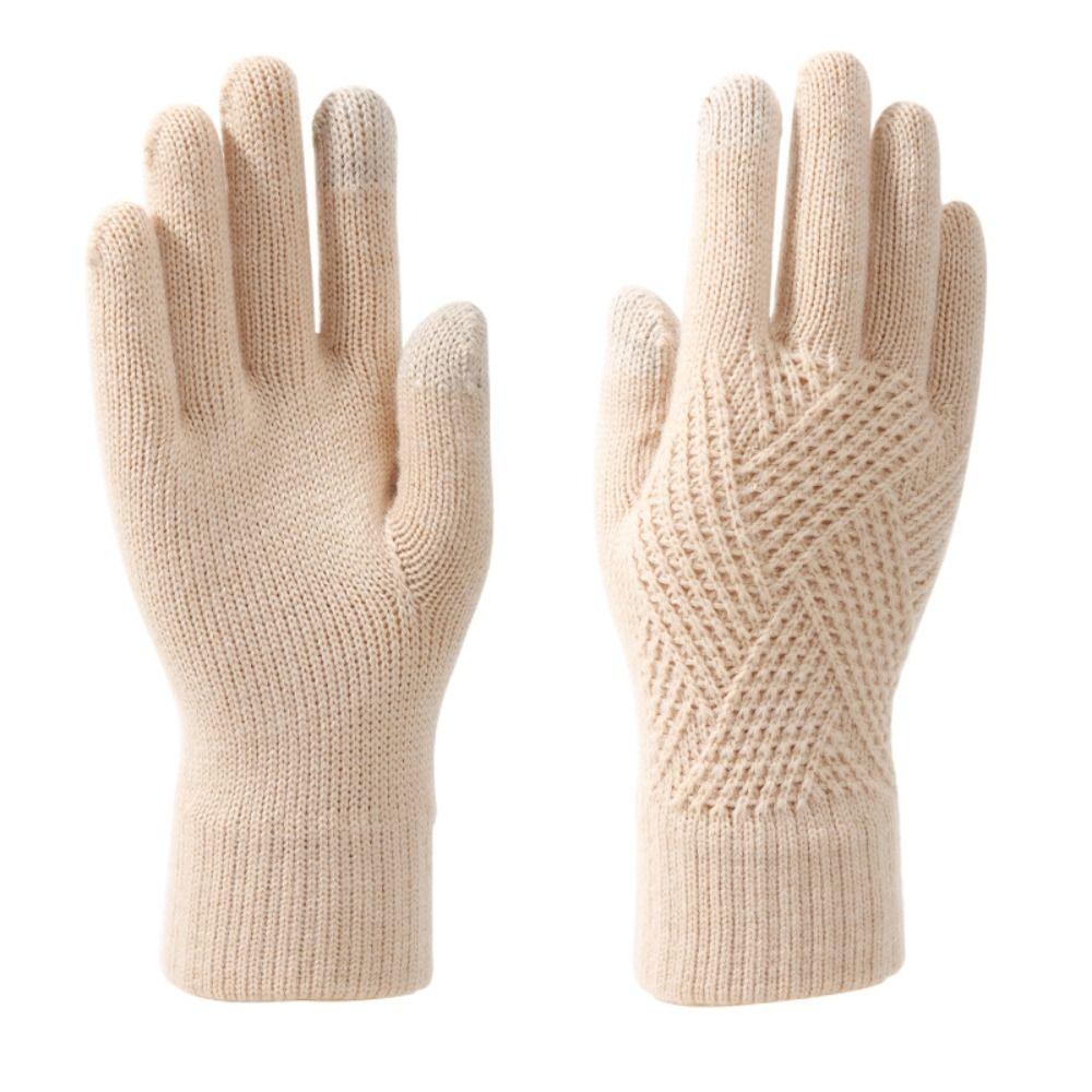 Touchscreen Design Warm Knitted Gloves Plus Velvet Windproof Full Finger Gloves Solid Color Thicken Cycling gloves бежевый
Touchscreen Design Warm Knitted Gloves Plus Velvet Windproof Full Finger Gloves Solid Color Thicken Cycling gloves бежевый