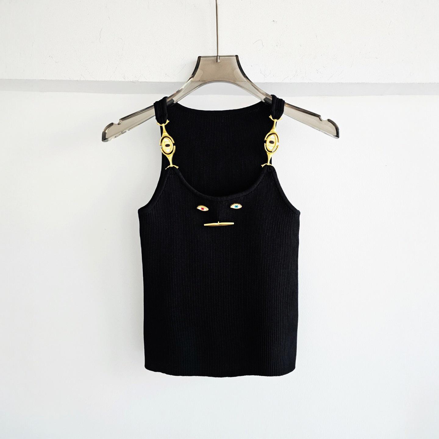 Smiley Face Metal Decor Slim-Fit Knitted Camisole One Size чорний
Smiley Face Metal Decor Slim-Fit Knitted Camisole One Size чорний