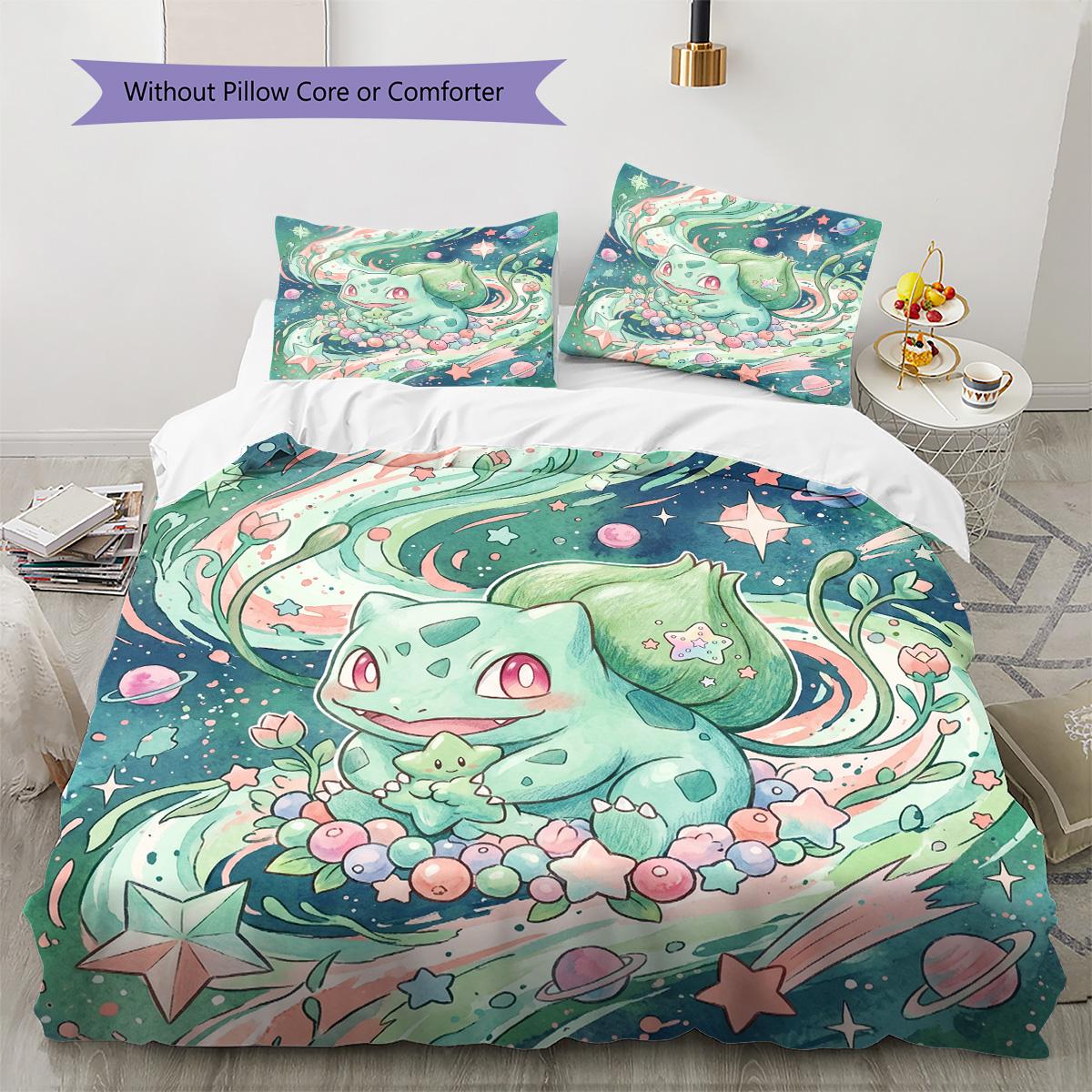 Bulbasaur Pattern Bedding Quilt Set Quilt Cover Pillowcase Home Decoration Birthday Gift (1 * duvet cover + 2 * pillowcase, without core) 135x200cm
Bulbasaur Pattern Bedding Quilt Set Quilt Cover Pillowcase Home Decoration Birthday Gift (1 * duvet cover + 2 * pillowcase, without core) 135x200cm