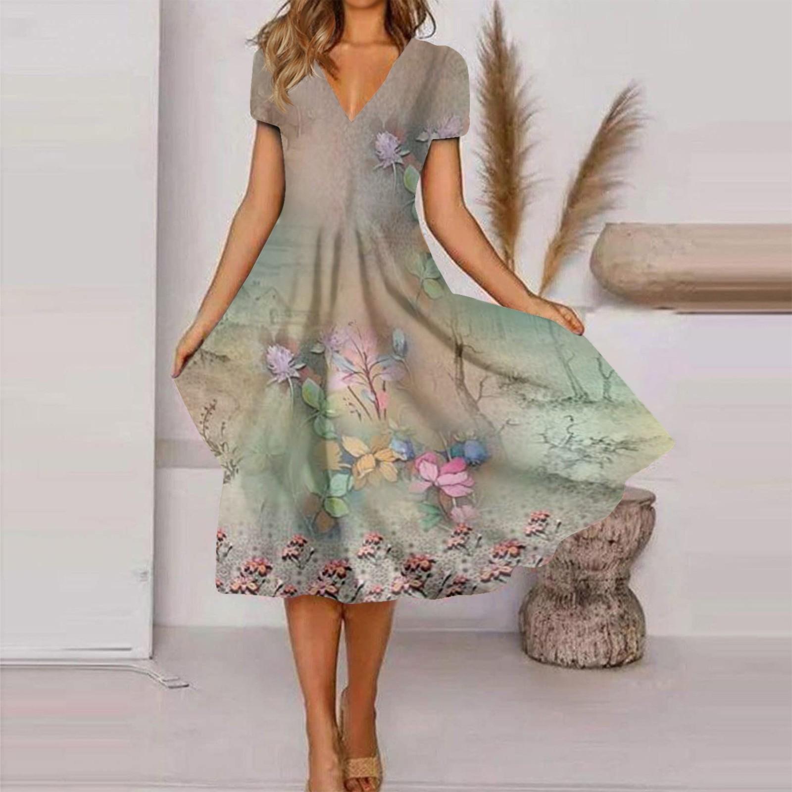 Женское летнее повседневное модное свободное платье с коротким рукавом и v-образным вырезом в стиле ретро XXL
Женское летнее повседневное модное свободное платье с коротким рукавом и v-образным вырезом в стиле ретро XXL