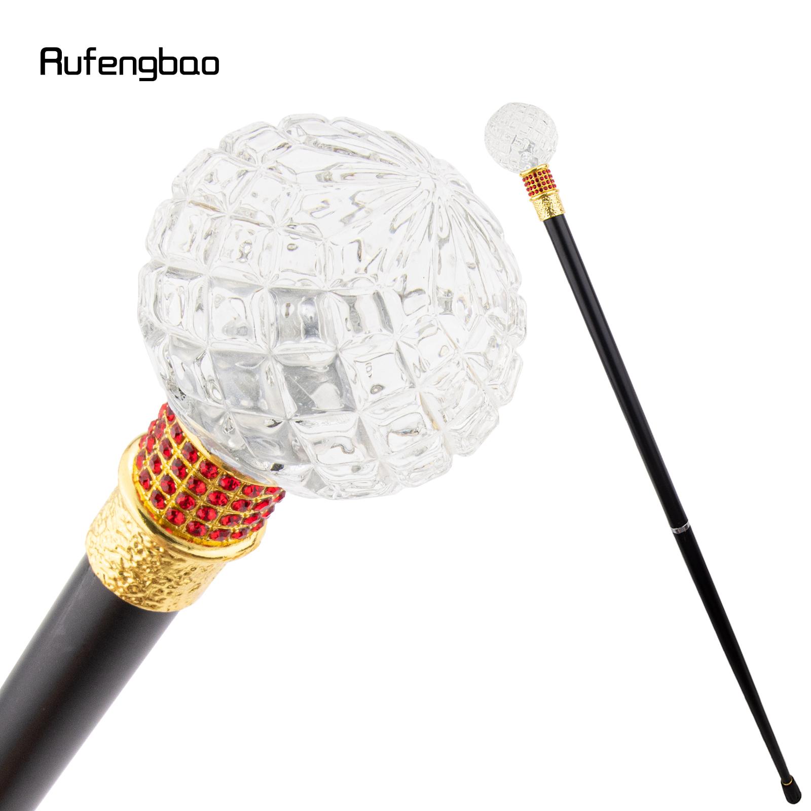 Прозрачный стеклянный шар Золотисто-красный сплав Волшебные палочки феи для девочек Палочка принцессы для ходьбы Косплей Свадьба Вечеринка по случаю дня рождения 90 см