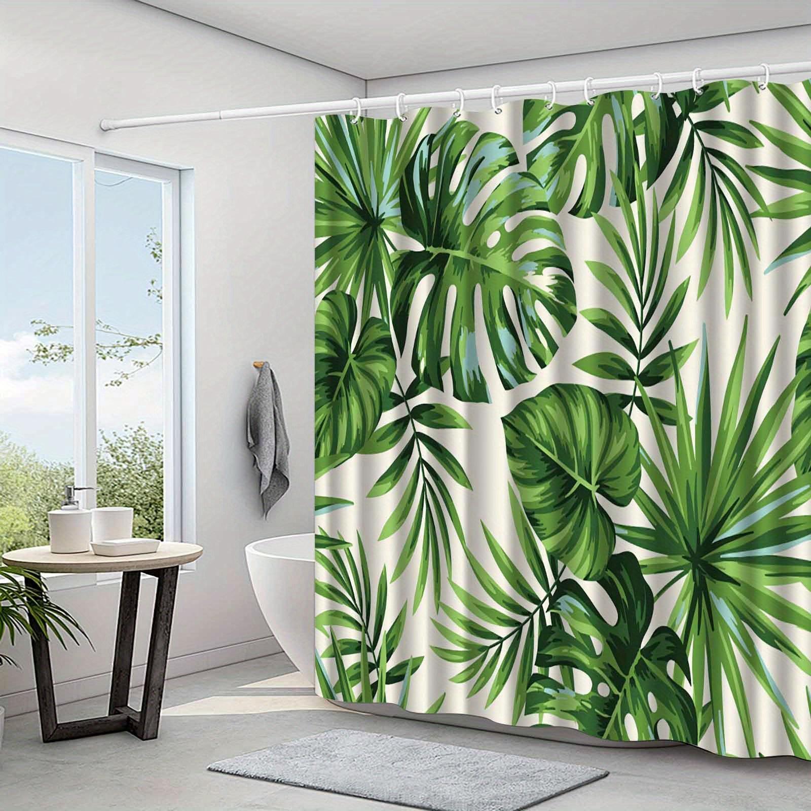 Tropical Palm Leaf Shower Curtain Jungle Green Pattern Waterproof Fabric Modern Nature Inspired Bathroom Decor W60H190(CM)-1 Pcs
Tropical Palm Leaf Shower Curtain Jungle Green Pattern Waterproof Fabric Modern Nature Inspired Bathroom Decor W60H190(CM)-1 Pcs