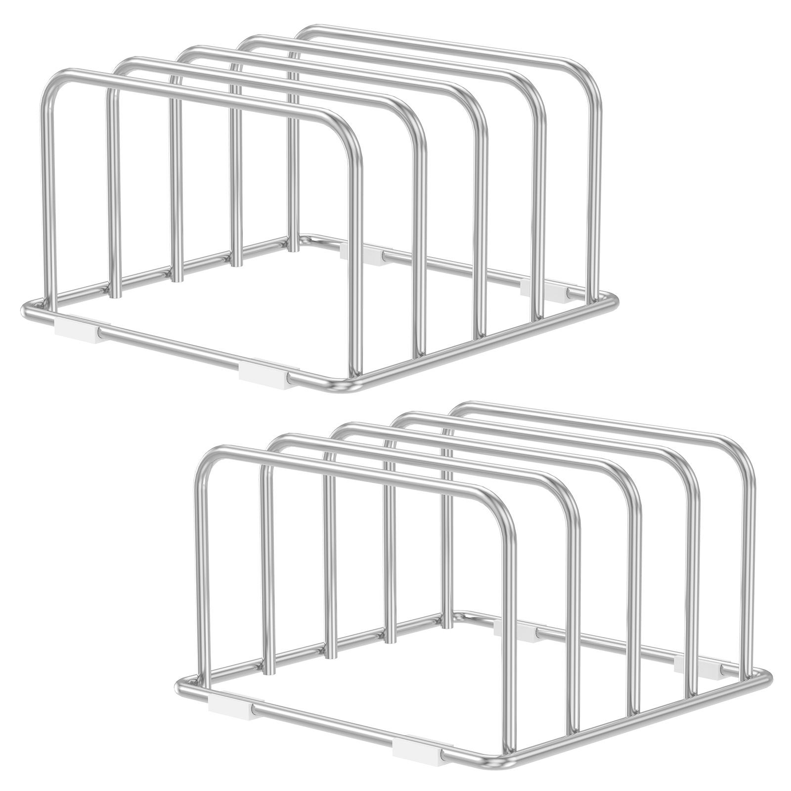 2Pcs Chopping Board Rack Stand Stainless Steel Cutting Board Holder 4 Compartments Metal Cookie Sheets Organizer Kitchen Shelf
2Pcs Chopping Board Rack Stand Stainless Steel Cutting Board Holder 4 Compartments Metal Cookie Sheets Organizer Kitchen Shelf
