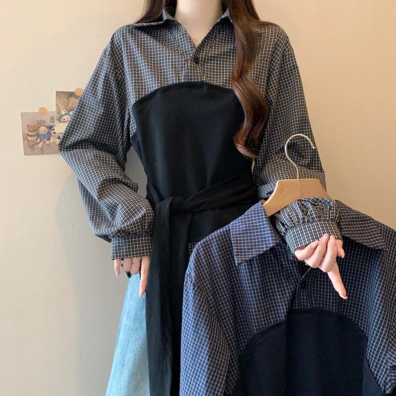 Plus Size Plaid Collar Shirt: French Contrast, Waist-Cinching, Long-Sleeved Autumn Top 2XL синий
Plus Size Plaid Collar Shirt: French Contrast, Waist-Cinching, Long-Sleeved Autumn Top 2XL синий