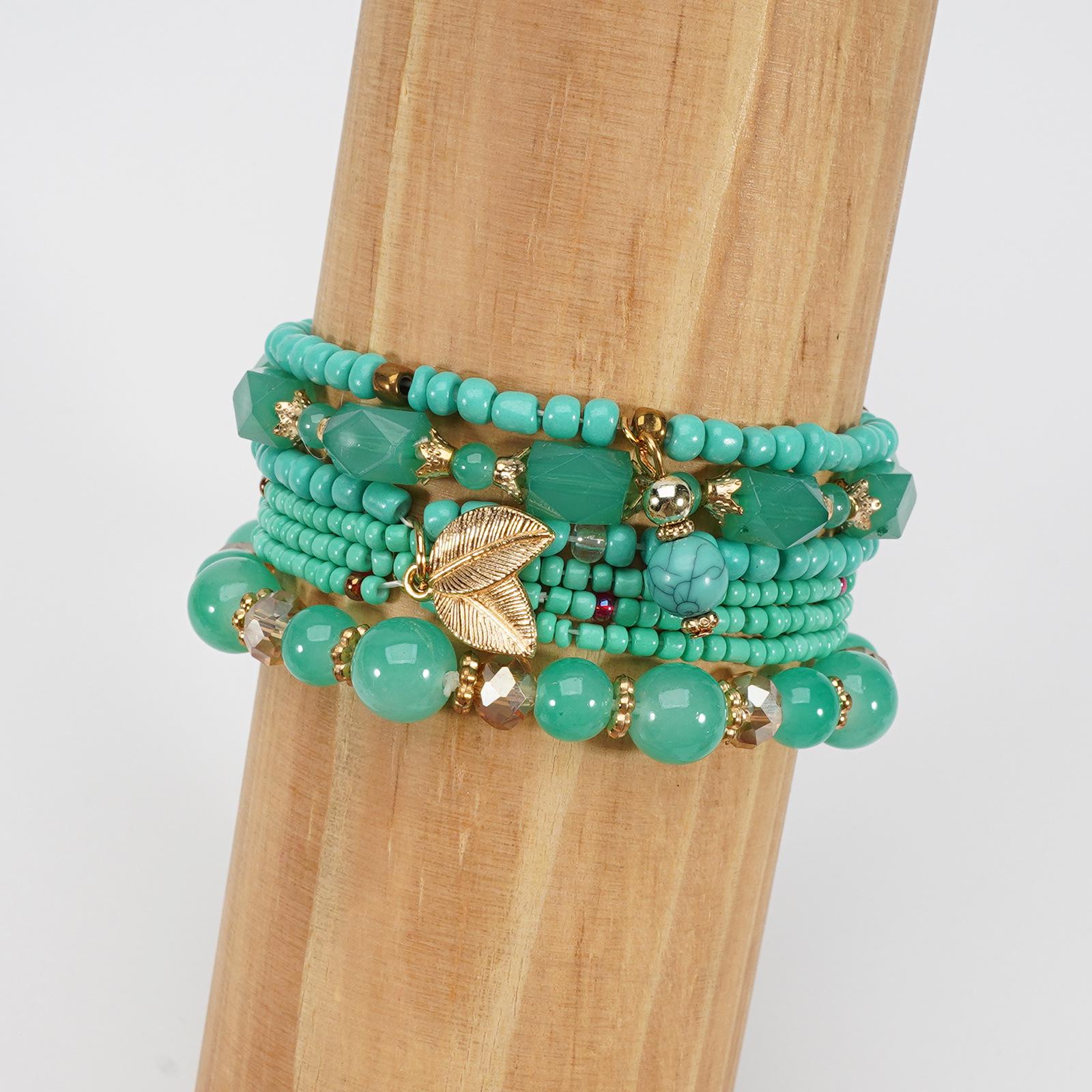 Bohemian Multi-layer Seed Bead Bracelet Set with Leaf Pendant for Women
Bohemian Multi-layer Seed Bead Bracelet Set with Leaf Pendant for Women