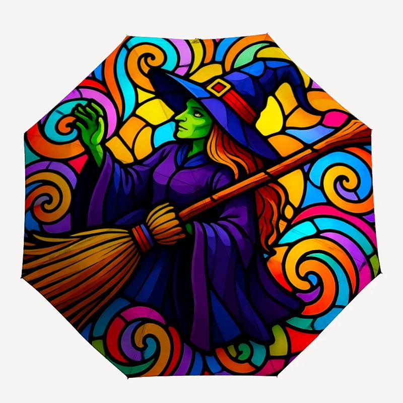 1pc Witch Broomstick Automatic Folding Umbrella with 8-Rib Windproof Design, Portable Foldable Sunshade Umbrella For Halloween 033
1pc Witch Broomstick Automatic Folding Umbrella with 8-Rib Windproof Design, Portable Foldable Sunshade Umbrella For Halloween 033