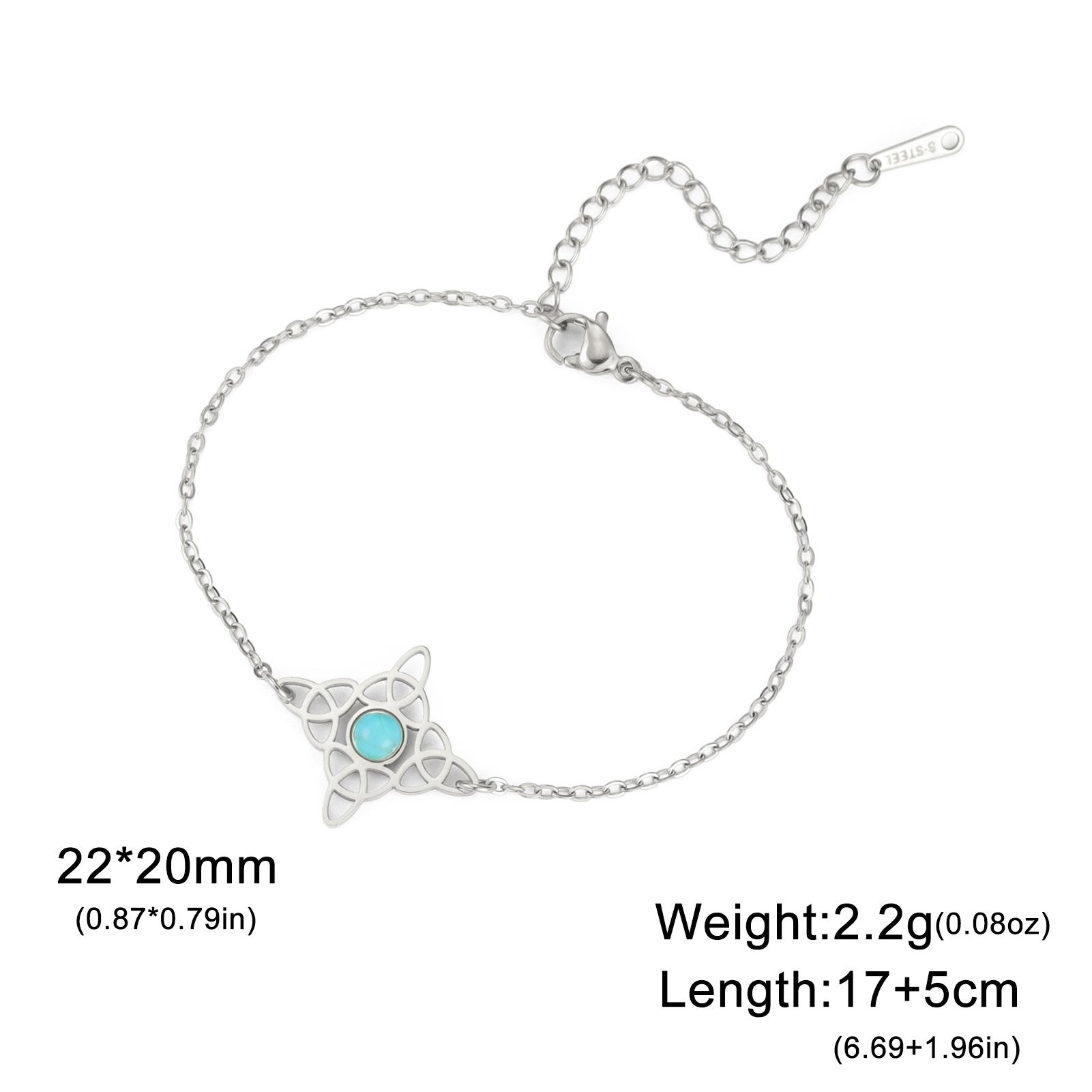 LIKGREAT Celtic Witch Knot Blue Stone Double Chain Bracelet for Women Stainless Steel Crescent Moon Charm Jewelry Chirstmas Gift Steel Color&17-22cm
LIKGREAT Celtic Witch Knot Blue Stone Double Chain Bracelet for Women Stainless Steel Crescent Moon Charm Jewelry Chirstmas Gift Steel Color&17-22cm