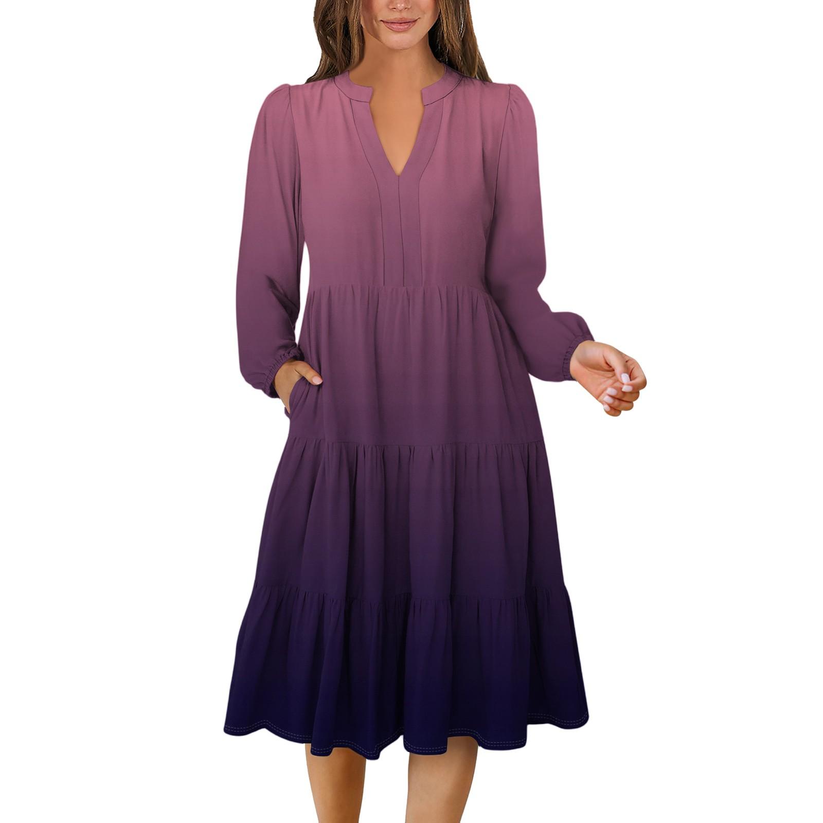 Женское платье с V-образным вырезом, многослойное, в богемном стиле, с длинным рукавом, с градиентным принтом XXL фиолетовый
Женское платье с V-образным вырезом, многослойное, в богемном стиле, с длинным рукавом, с градиентным принтом XXL фиолетовый