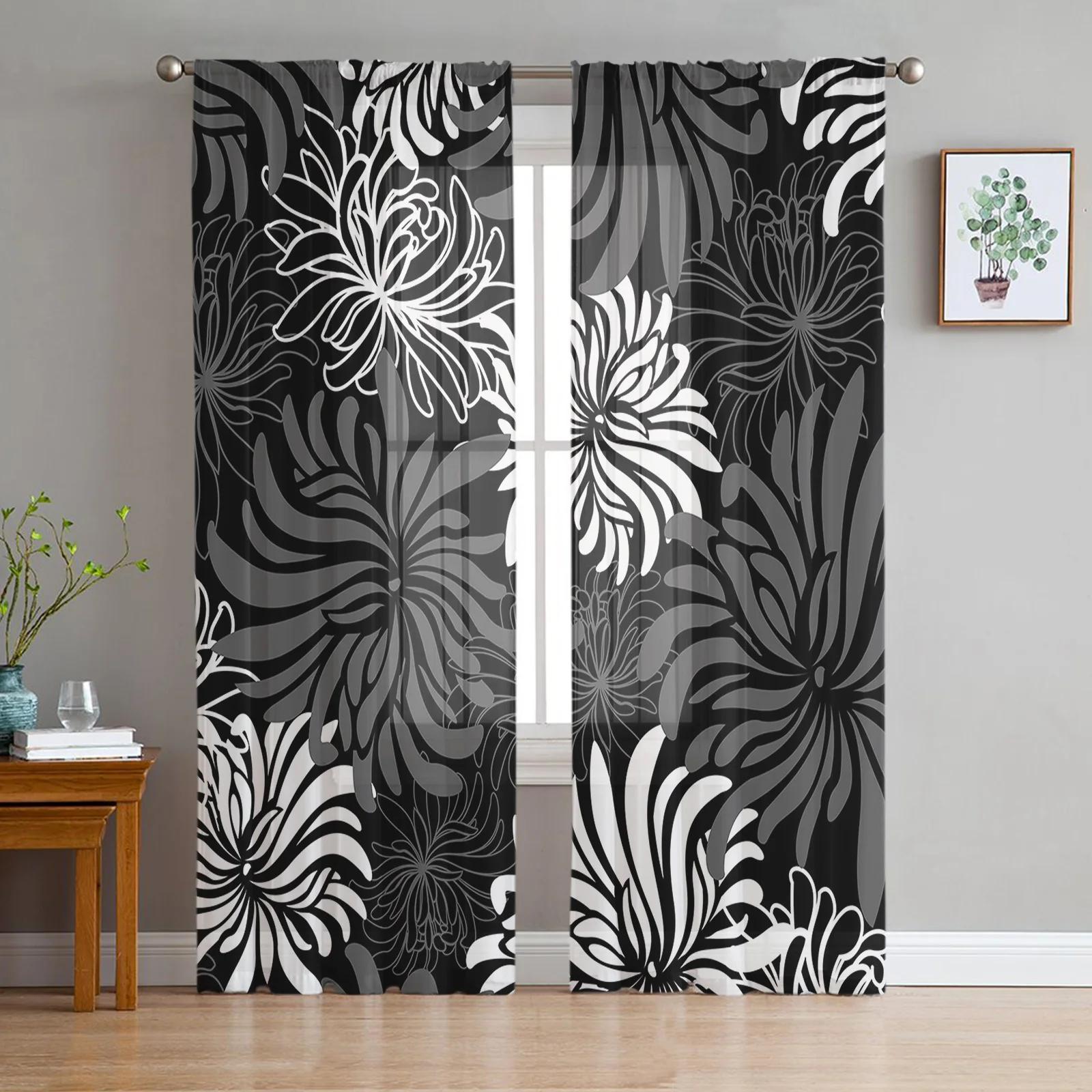 Grey Chrysanthemum Texture Retro Floral Tulle Curtains Kitchen Door Curtain Chiffon Voile Living Room Bedroom Light Filtering Polyester Great Window W100*H130(CM)-Grommet top&2PCS
Grey Chrysanthemum Texture Retro Floral Tulle Curtains Kitchen Door Curtain Chiffon Voile Living Room Bedroom Light Filtering Polyester Great Window W100*H130(CM)-Grommet top&2PCS
