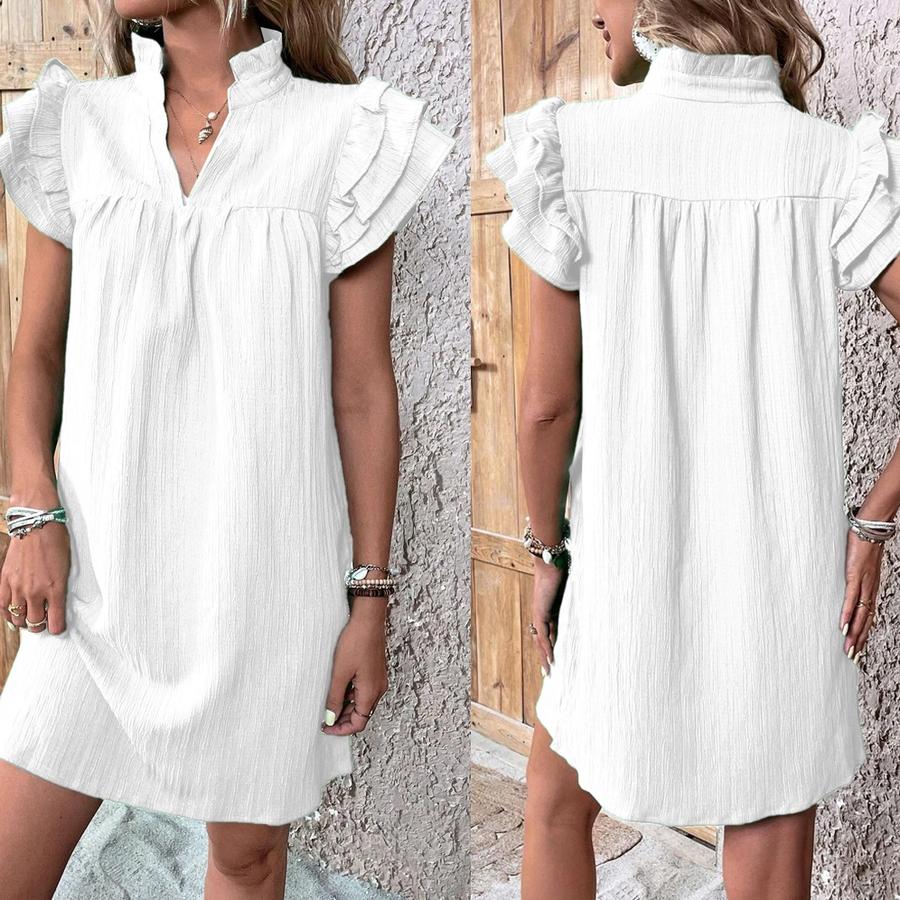 Women s Summer New Fashion Versatile Multi-Layer Ruffles Sleeve V-Neck Cardigan Dress XXL білий
Women s Summer New Fashion Versatile Multi-Layer Ruffles Sleeve V-Neck Cardigan Dress XXL білий
