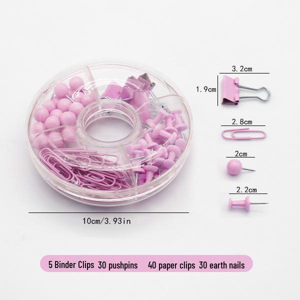 Multifunctional Macaron Thumbtack and Donut Paper Clip Set
Multifunctional Macaron Thumbtack and Donut Paper Clip Set