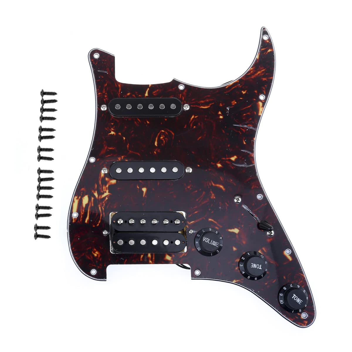 Musiclily HSS Strat дротовий пікгард сингловий хамбакерний звукознімач для ST Stratocaster електрогітари, візерунок черепахи, 11 отворів, 4-шаровий
Musiclily HSS Strat дротовий пікгард сингловий хамбакерний звукознімач для ST Stratocaster електрогітари, візерунок черепахи, 11 отворів, 4-шаровий