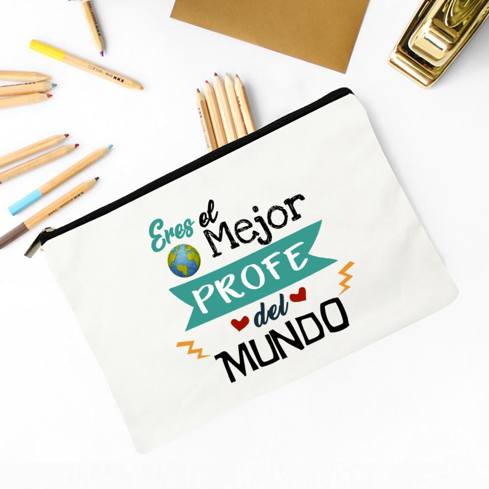 Best Teacher in The World Spanish Print Makeup Bag Travel Neceser Toiletries Storage Pouch Pencil Bags Graduate Gift for Teacher
Best Teacher in The World Spanish Print Makeup Bag Travel Neceser Toiletries Storage Pouch Pencil Bags Graduate Gift for Teacher