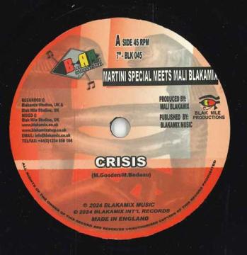 7inch Record MARTINI SPECIAL MEETS MALI BLAKAMIX Crisis Dub BLK045 Blakamix UK 2025 UK Reggae Ska Dub
7inch Record MARTINI SPECIAL MEETS MALI BLAKAMIX Crisis Dub BLK045 Blakamix UK 2025 UK Reggae Ska Dub