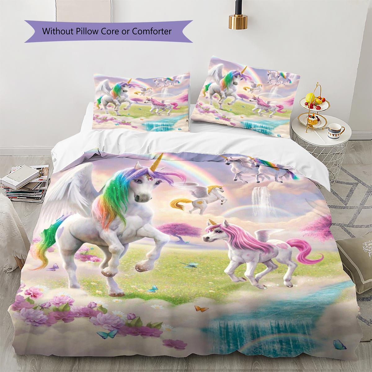 Beautiful Uni-horse Pattern Bedding Quilt Set Quilt Cover Pillowcase Home Decoration Gift (1 * duvet cover + 2 * pillowcase, without core) 135x200cm
Beautiful Uni-horse Pattern Bedding Quilt Set Quilt Cover Pillowcase Home Decoration Gift (1 * duvet cover + 2 * pillowcase, without core) 135x200cm