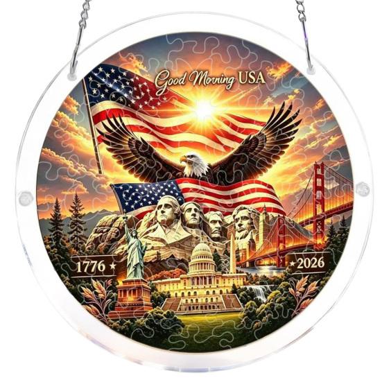 4th of July Acrylic Puzzle Suncatcher, Patriotic Window Hanging Ornament, 250th Anniversary America Sun Catcher Jigsaw Puzzle Kit for Independence Day L
4th of July Acrylic Puzzle Suncatcher, Patriotic Window Hanging Ornament, 250th Anniversary America Sun Catcher Jigsaw Puzzle Kit for Independence Day L