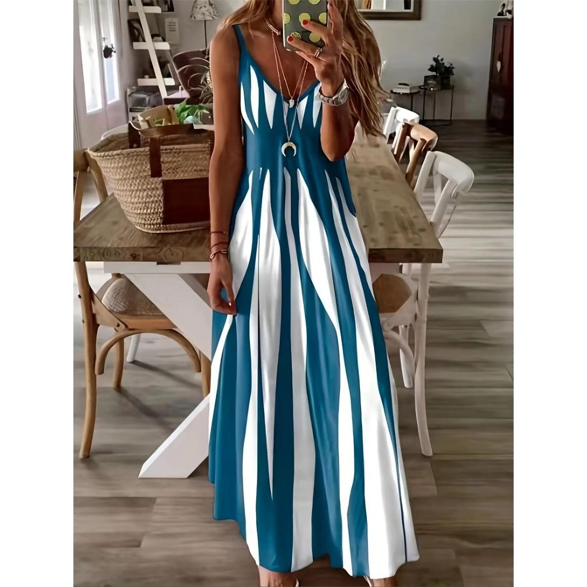 Summer New Style, Casual Dress, Camisole Dress, Print, V-neck, Sleeveless, Long Dress, Dress S синий
Summer New Style, Casual Dress, Camisole Dress, Print, V-neck, Sleeveless, Long Dress, Dress S синий