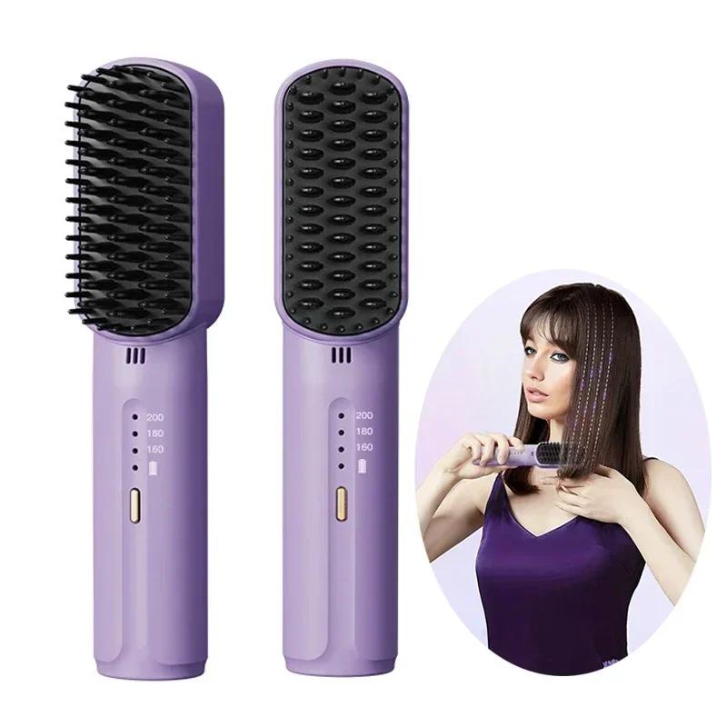 Wireless Hair Straightener Heating Negative Ion Straight Curling Hair Comb Rechargeable Anti-scalding Electric Hair Care Brushes чорний
Wireless Hair Straightener Heating Negative Ion Straight Curling Hair Comb Rechargeable Anti-scalding Electric Hair Care Brushes чорний