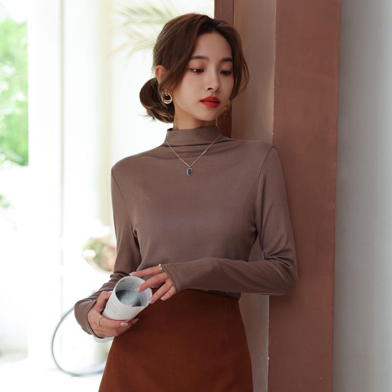 H898 Черная модальная футболка с длинным рукавом для женщин - Стильный воротник половинной высоты, идеально подходит для весны, осени и зимы L for 95-115 jin хаки
H898 Черная модальная футболка с длинным рукавом для женщин - Стильный воротник половинной высоты, идеально подходит для весны, осени и зимы L for 95-115 jin хаки