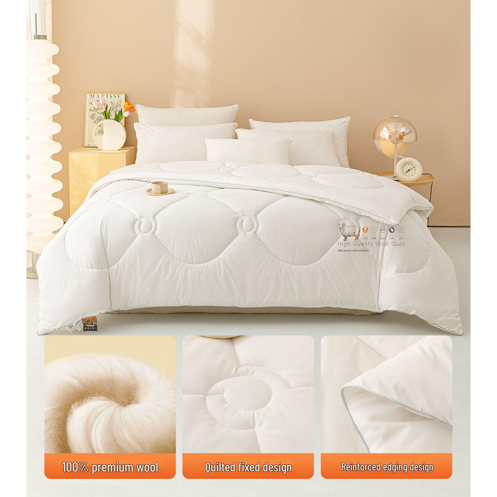 100% Pure Wool Thick Winter Quilt for Dorms – Warm Cashmere, Cotton, Spring & Autumn Use 150*200cm, 4 Jin, Spring/Autumn, 13-22°C
100% Pure Wool Thick Winter Quilt for Dorms – Warm Cashmere, Cotton, Spring & Autumn Use 150*200cm, 4 Jin, Spring/Autumn, 13-22°C