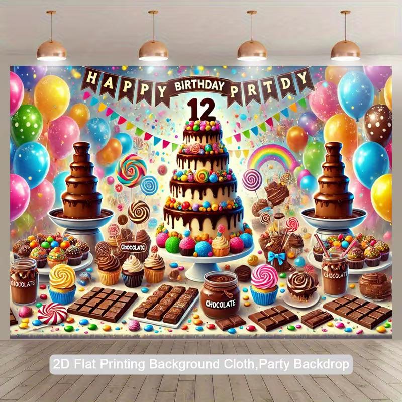 2D Candyland Tapestry, Chocolate Lovers Birthday Party with Rainbow and Lollipops 47.2x31.5inch/120*80cm
2D Candyland Tapestry, Chocolate Lovers Birthday Party with Rainbow and Lollipops 47.2x31.5inch/120*80cm