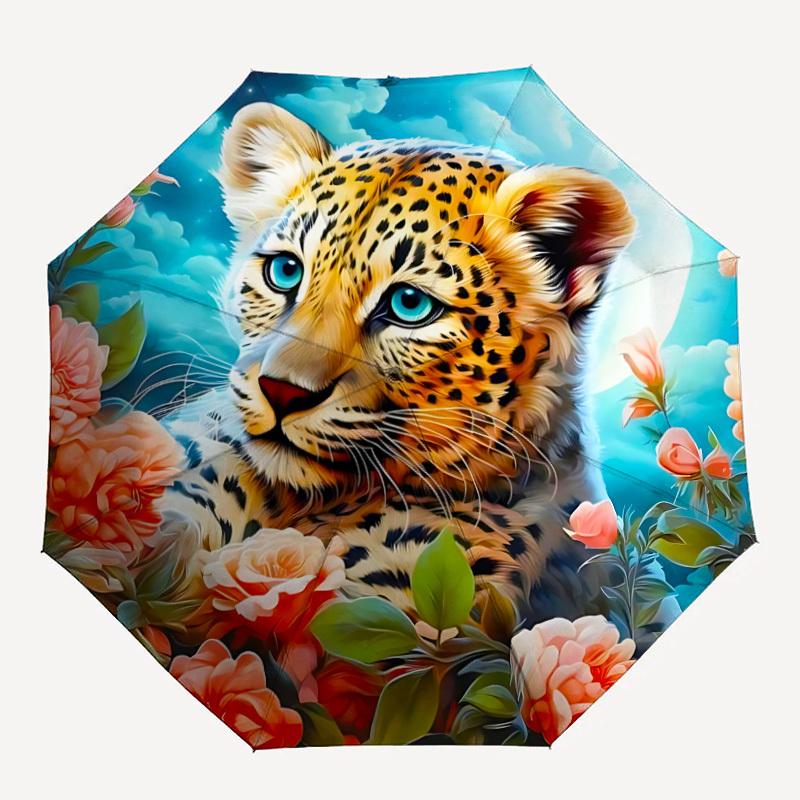 1pc Leopard Floral Automatic Open/Close Umbrella with Windproof, 8-Rib Sturdy Canopy, Durable Ribs, Ideal for Gifts yy251117073
1pc Leopard Floral Automatic Open/Close Umbrella with Windproof, 8-Rib Sturdy Canopy, Durable Ribs, Ideal for Gifts yy251117073