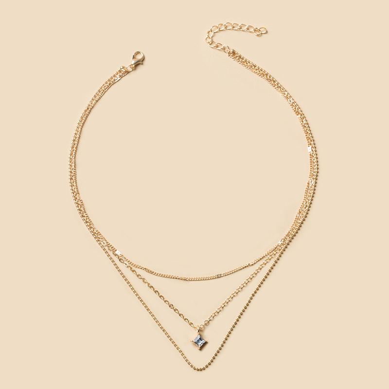 Punk Metal Square Rhinestone Pendant Necklace for Women Personality Gold Color Ball Beaded Multi-Layer Clavicle Chain Zircon золотой
Punk Metal Square Rhinestone Pendant Necklace for Women Personality Gold Color Ball Beaded Multi-Layer Clavicle Chain Zircon золотой