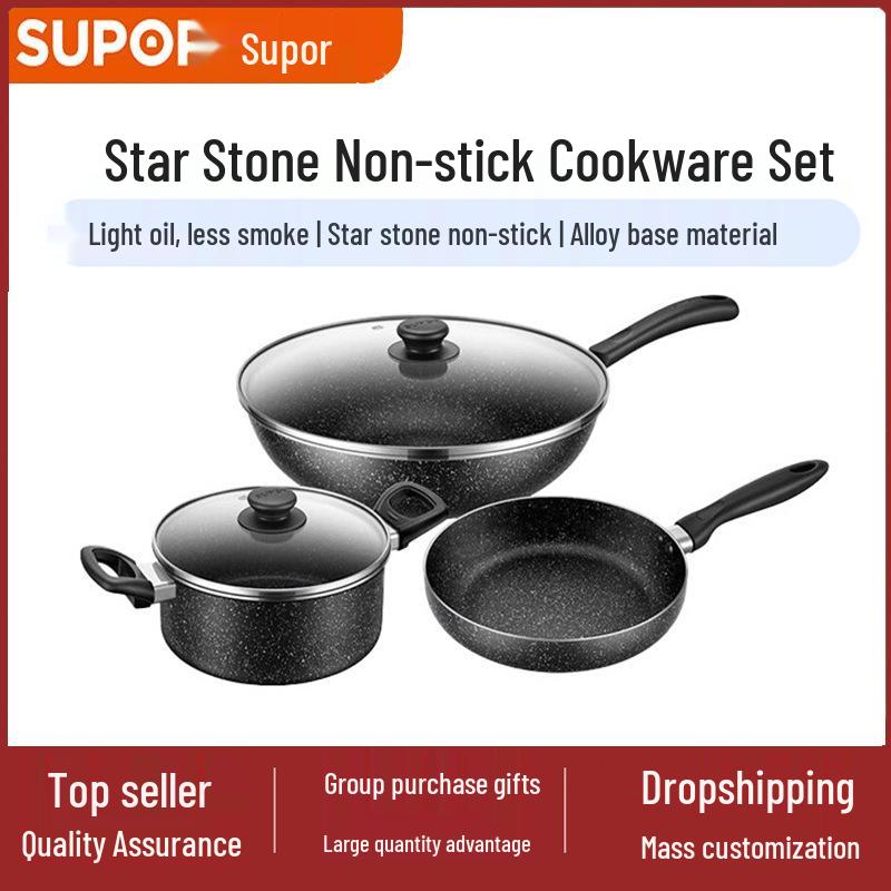 Supor Star Stone Non-Stick Cookware Set: Wok, Frying Pan & Soup Pot - Ideal for Employee Gifts
Supor Star Stone Non-Stick Cookware Set: Wok, Frying Pan & Soup Pot - Ideal for Employee Gifts