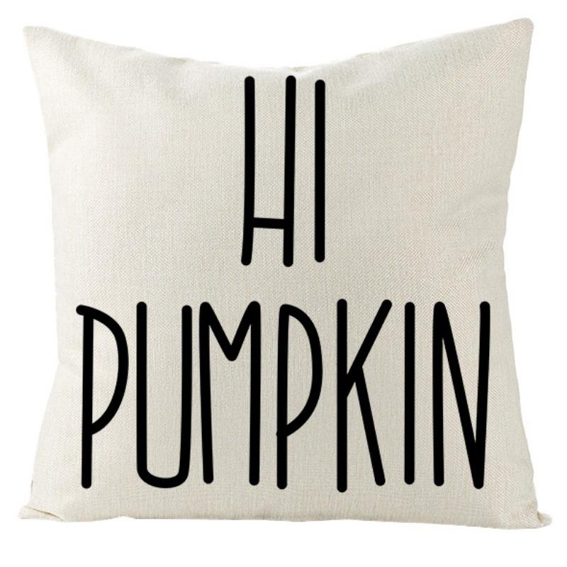 Новая наволочка на День Благодарения Праздничная Домашняя Черно-белая Полосатая Наволочка с Листом Тыквы 45 * 45Cm (without pillow core)