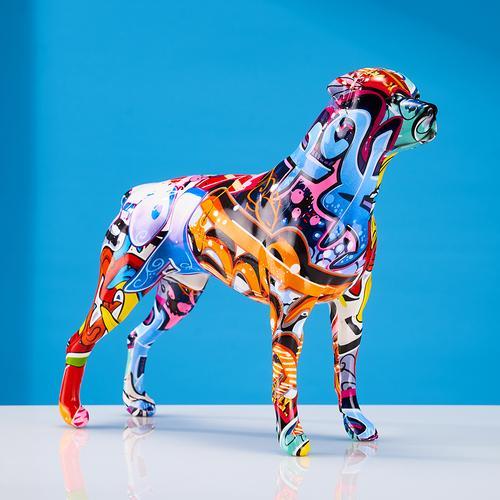 Simple Creative Painted Graffiti Color ROTTWEILER Statue Decorations Home Entrance Wine Cabinet Office Pet Decor Resin Crafts
Simple Creative Painted Graffiti Color ROTTWEILER Statue Decorations Home Entrance Wine Cabinet Office Pet Decor Resin Crafts