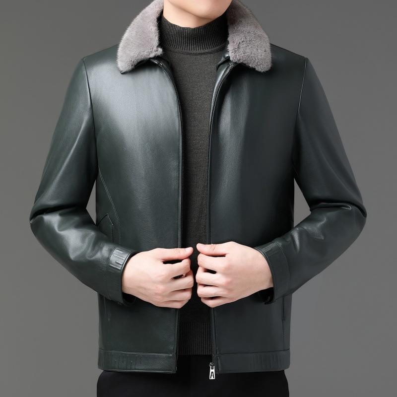 Зимняя новая куртка из натуральной кожи для папы среднего возраста с утолщенным меховым воротником, кожаная куртка-пуховик, мужская куртка из овчины 195
Зимняя новая куртка из натуральной кожи для папы среднего возраста с утолщенным меховым воротником, кожаная куртка-пуховик, мужская куртка из овчины 195